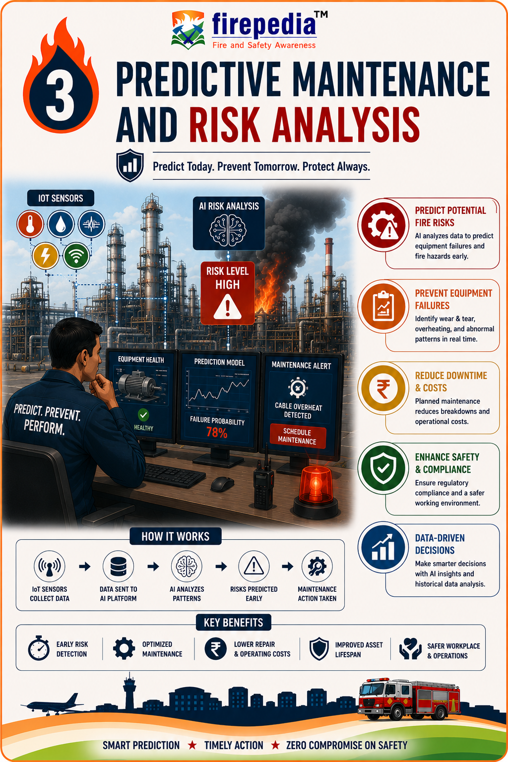 Predictive maintenance and fire risk analysis dashboard