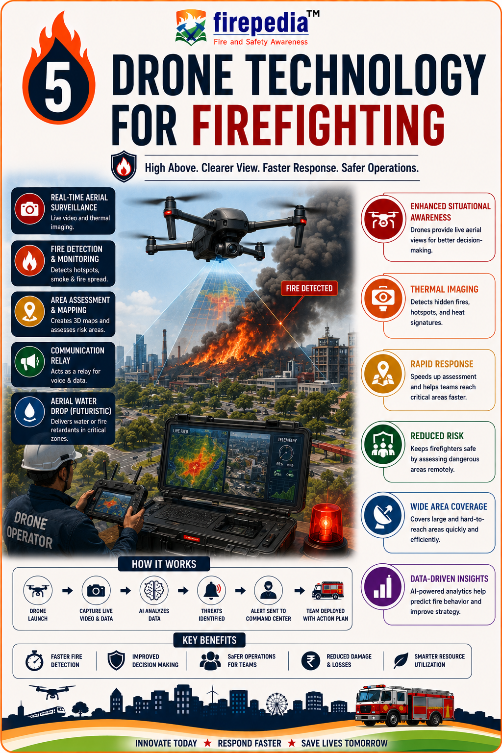 AI-powered drone technology for firefighting